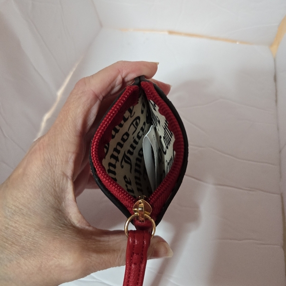 Juicy Couture Red Heart-Shaped Coin Purse with Gold Hardware - Picture 3 of 3